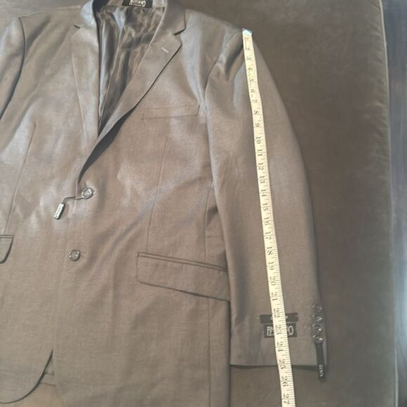 Men’s Antonio Uomo Gray Slim Fit Formal 3 Piece Suit Size 46 Jacket 40 Pants NEW - Picture 6 of 15